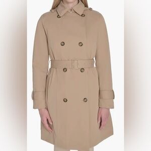 Cole Haan Beige Double-Breasted Trench Coat with Belt